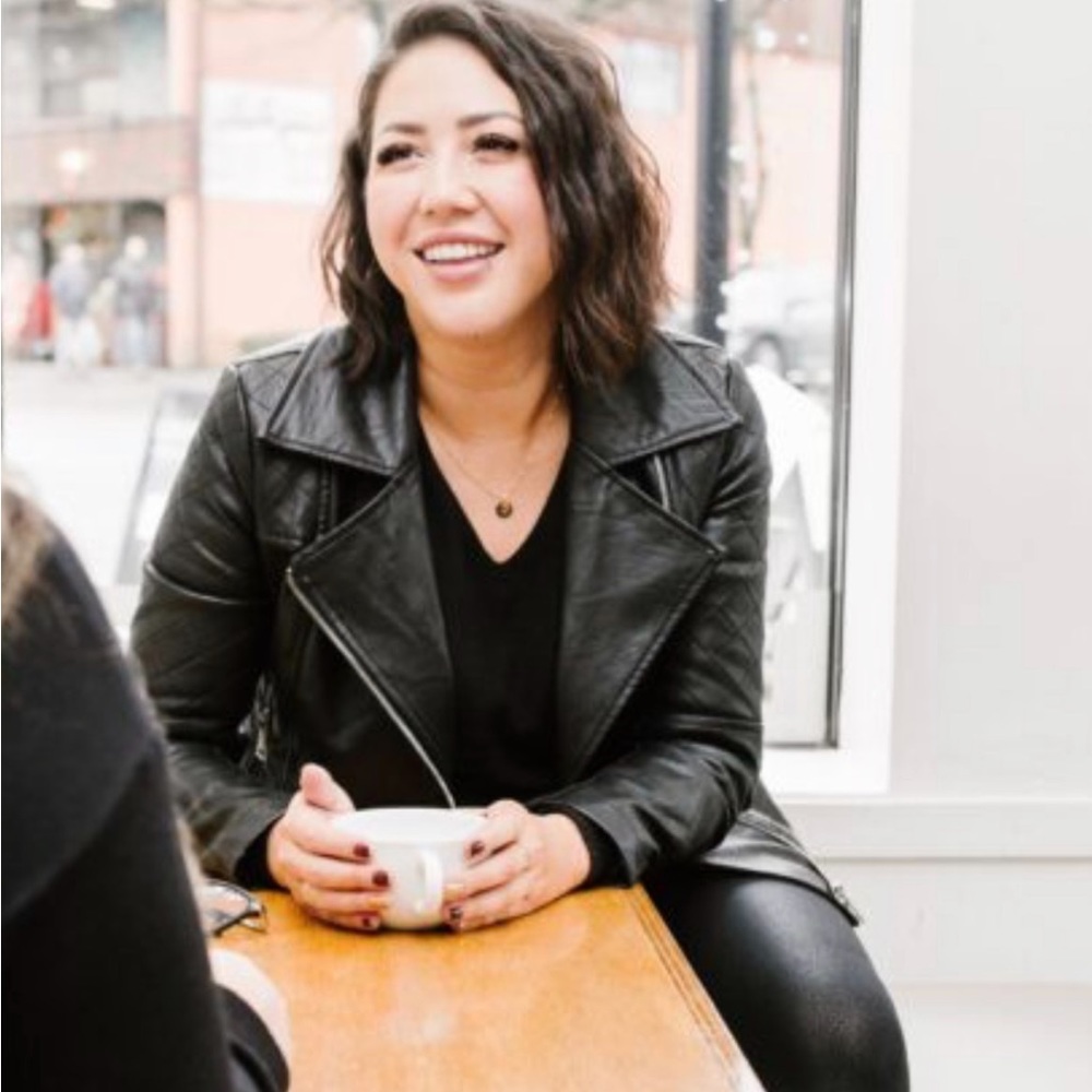 Lucky & Blessed Black vegan Leather Jacket